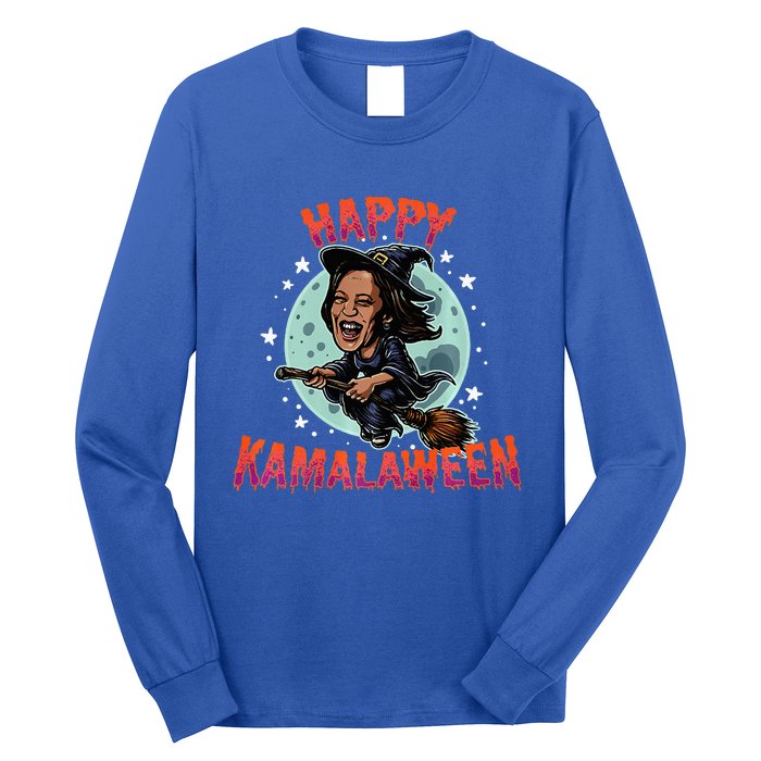 Happy Kamalaween Funny Kamala Harris 2024 Halloween Witch Long Sleeve Shirt