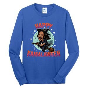 Happy Kamalaween Funny Kamala Harris 2024 Halloween Witch Tall Long Sleeve T-Shirt