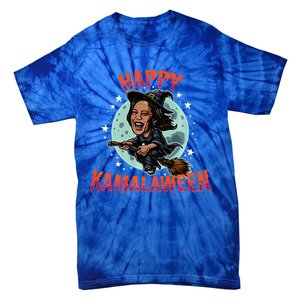 Happy Kamalaween Funny Kamala Harris 2024 Halloween Witch Tie-Dye T-Shirt