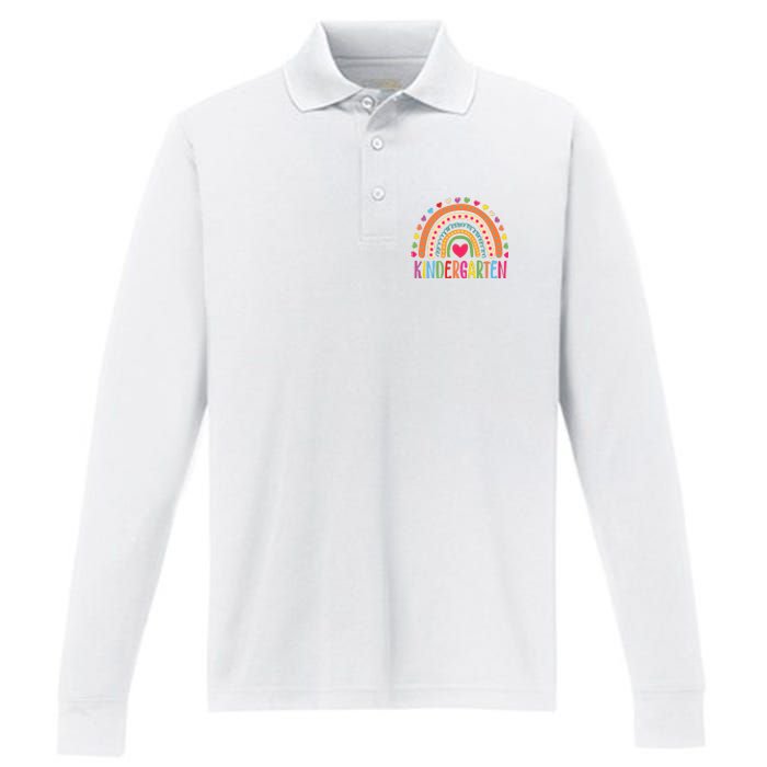 Hello Kindergarten Grade Kindergarten Teacher 1st Day Of School Back To School Performance Long Sleeve Polo