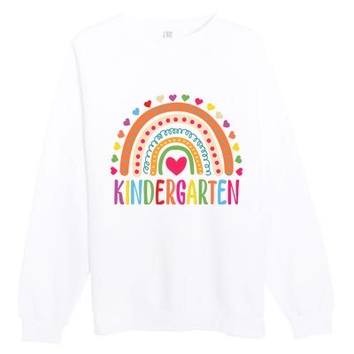 Hello Kindergarten Grade Kindergarten Teacher 1st Day Of School Back To School Premium Crewneck Sweatshirt