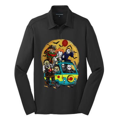 Halloween Killers Horror Movie Horror Characters Halloween Silk Touch Performance Long Sleeve Polo