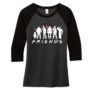 Halloween Killers Horror Movie Horror Characters Friends Women's Tri-Blend 3/4-Sleeve Raglan Shirt