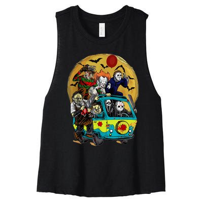 Halloween Killers Horror Movie Horror Characters Halloween Women's Racerback Cropped Tank