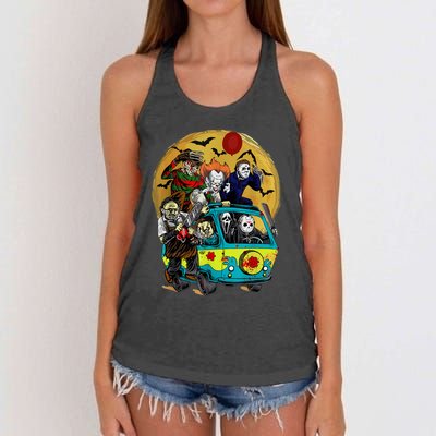 Halloween Killers Horror Movie Horror Characters Halloween Women's Knotted Racerback Tank