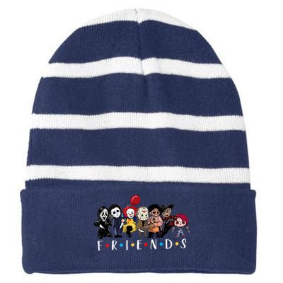 Halloween Killers Horror Movie Horror Characters Friends Striped Beanie with Solid Band