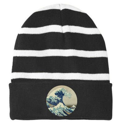 Hokusai Kaiju Striped Beanie with Solid Band