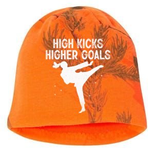 High Kicks Higher Goals Taekwondo Martial Arts Tkd Gift Kati - Camo Knit Beanie