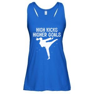 High Kicks Higher Goals Taekwondo Martial Arts Tkd Gift Ladies Essential Flowy Tank