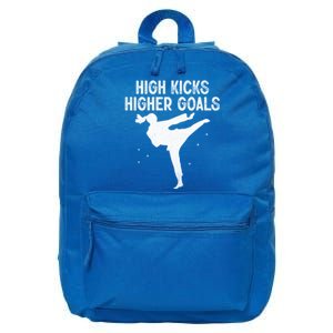 High Kicks Higher Goals Taekwondo Martial Arts Tkd Gift 16 in Basic Backpack