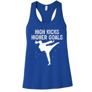 High Kicks Higher Goals Taekwondo Martial Arts Tkd Gift Women's Racerback Tank