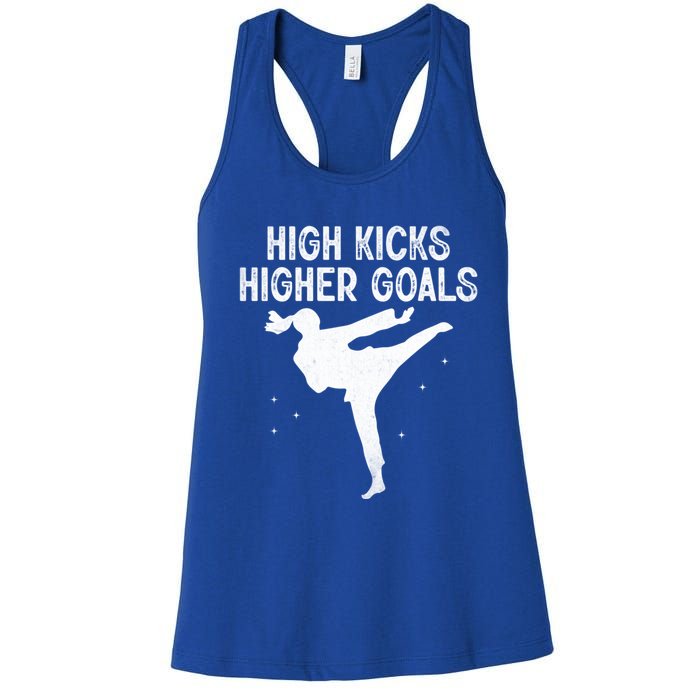 High Kicks Higher Goals Taekwondo Martial Arts Tkd Gift Women's Racerback Tank