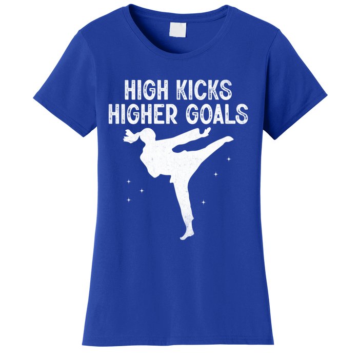 High Kicks Higher Goals Taekwondo Martial Arts Tkd Gift Women's T-Shirt