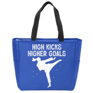 High Kicks Higher Goals Taekwondo Martial Arts Tkd Gift Zip Tote Bag