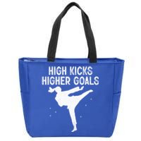 High Kicks Higher Goals Taekwondo Martial Arts Tkd Gift Zip Tote Bag