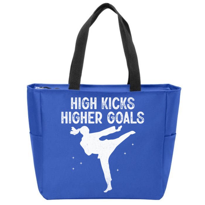 High Kicks Higher Goals Taekwondo Martial Arts Tkd Gift Zip Tote Bag