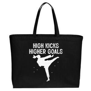 High Kicks Higher Goals Taekwondo Martial Arts Tkd Gift Cotton Canvas Jumbo Tote