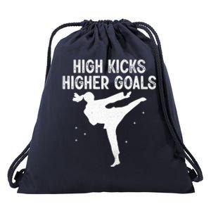 High Kicks Higher Goals Taekwondo Martial Arts Tkd Gift Drawstring Bag