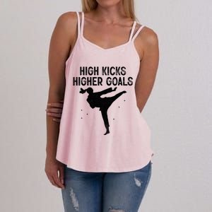 High Kicks Higher Goals Taekwondo Martial Arts Tkd Gift Women's Strappy Tank