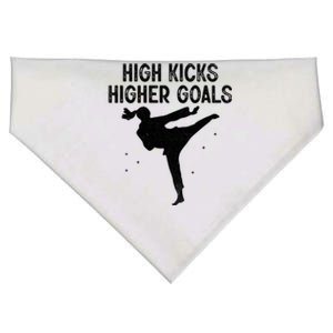 High Kicks Higher Goals Taekwondo Martial Arts Tkd Gift USA-Made Doggie Bandana