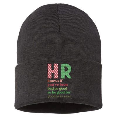 Hr Knows If Youve Been Bad Or Good Sustainable Knit Beanie