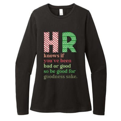 Hr Knows If YouVe Been Bad Or Good Funny Christmas Party Womens CVC Long Sleeve Shirt