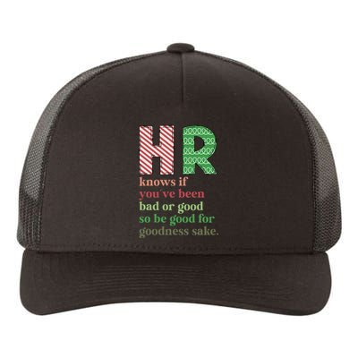 Hr Knows If YouVe Been Bad Or Good Funny Christmas Party Yupoong Adult 5-Panel Trucker Hat