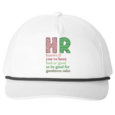 Hr Knows If YouVe Been Bad Or Good Funny Christmas Party Snapback Five-Panel Rope Hat