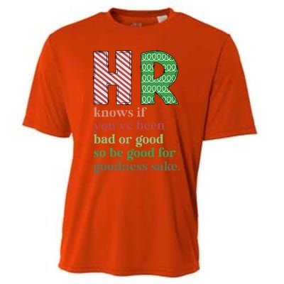 HR Knows If You've Been Bad Or Good Funny Christmas Party  Cooling Performance Crew T-Shirt