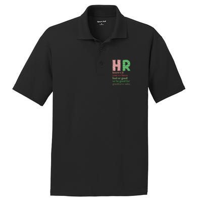 HR Knows If You've Been Bad Or Good Funny Christmas Party  PosiCharge RacerMesh Polo