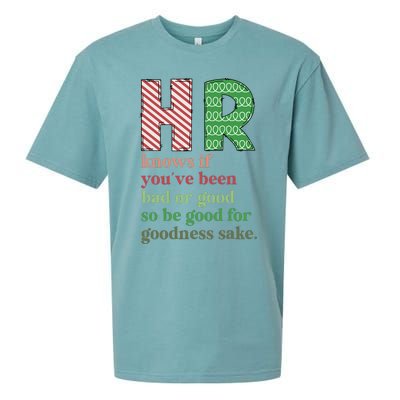 HR Knows If You've Been Bad Or Good Funny Christmas Party  Sueded Cloud Jersey T-Shirt