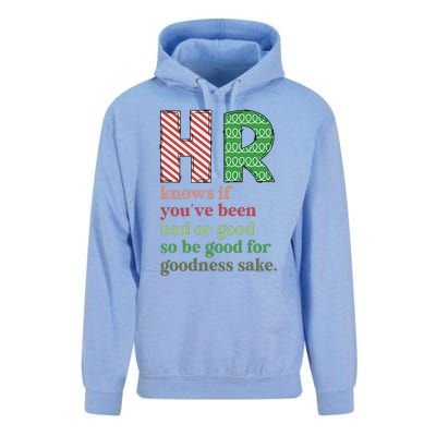 HR Knows If You've Been Bad Or Good Funny Christmas Party  Unisex Surf Hoodie