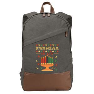 Happy Kwanzaa It's Lit African American Cotton Canvas Backpack