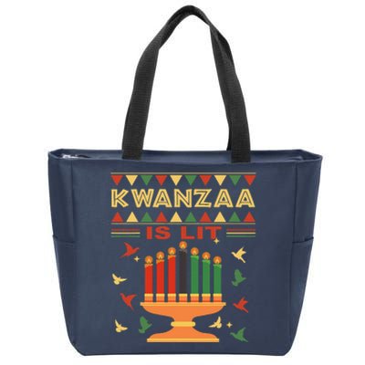 Happy Kwanzaa It's Lit African American Zip Tote Bag