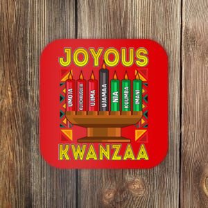 Happy Kwanzaa Kinara Candles African American Holiday Coaster