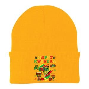 Happy Kwanzaa Kinara Set Mazao African American Christmas Knit Cap Winter Beanie