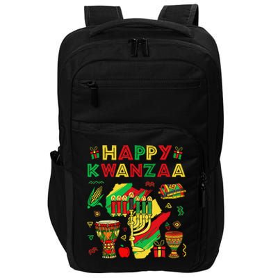 Happy Kwanzaa Kinara Set Mazao African American Christmas Impact Tech Backpack