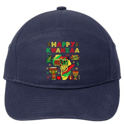 Happy Kwanzaa Kinara Set Mazao African American Christmas 7-Panel Snapback Hat