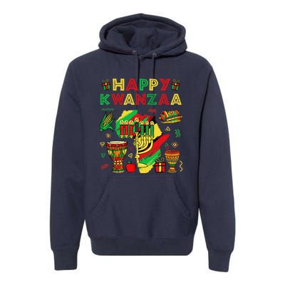 Happy Kwanzaa Kinara Set Mazao African American Christmas Premium Hoodie