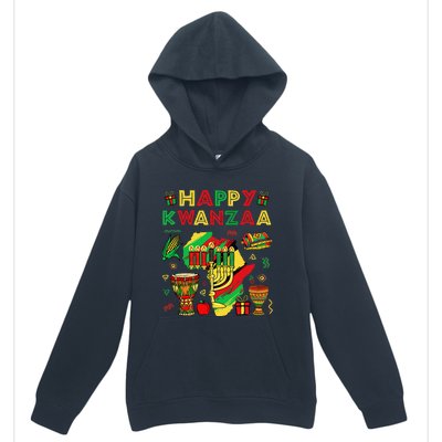 Happy Kwanzaa Kinara Set Mazao African American Christmas Urban Pullover Hoodie