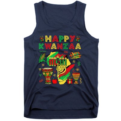 Happy Kwanzaa Kinara Set Mazao African American Christmas Tank Top