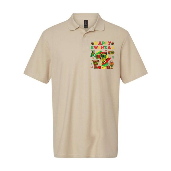 Happy Kwanzaa Kinara Set Mazao African American Christmas Softstyle Adult Sport Polo