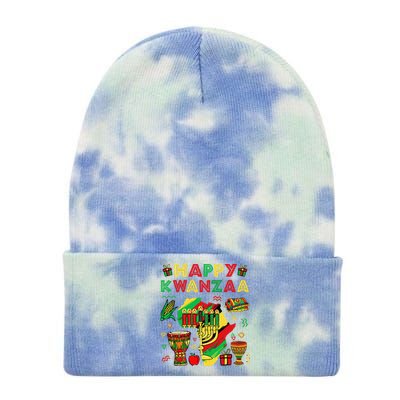 Happy Kwanzaa Kinara Set Mazao African American Christmas Tie Dye 12in Knit Beanie