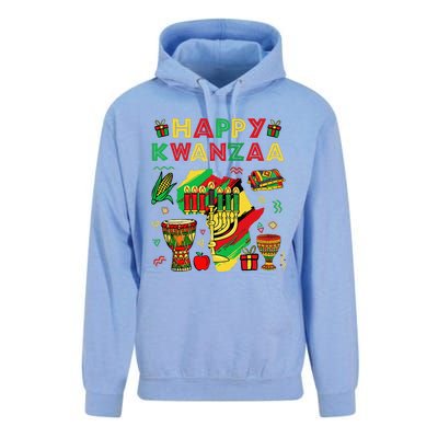 Happy Kwanzaa Kinara Set Mazao African American Christmas Unisex Surf Hoodie