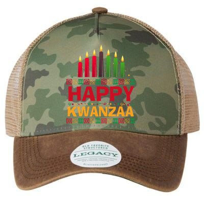 Happy Kwanzaa Kinara Seven Candles African American Holiday Legacy Tie Dye Trucker Hat