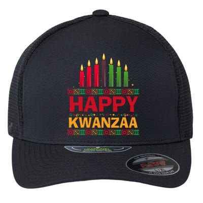 Happy Kwanzaa Kinara Seven Candles African American Holiday Flexfit Unipanel Trucker Cap