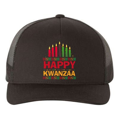 Happy Kwanzaa Kinara Seven Candles African American Holiday Yupoong Adult 5-Panel Trucker Hat