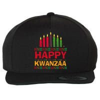 Happy Kwanzaa Kinara Seven Candles African American Holiday Wool Snapback Cap