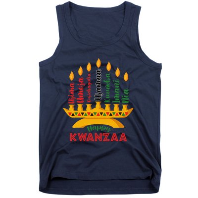 Happy Kwanzaa Kinara Seven Candles Principles Of Kwanzaa Tank Top