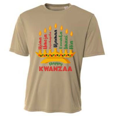 Happy Kwanzaa Kinara Seven Candles Principles Of Kwanzaa Cooling Performance Crew T-Shirt